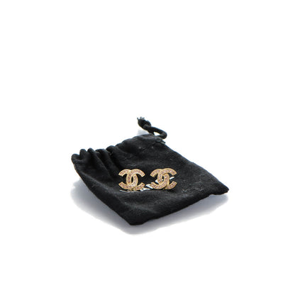 Chanel Crystal Timeless CC Earrings Gold 5 of 5