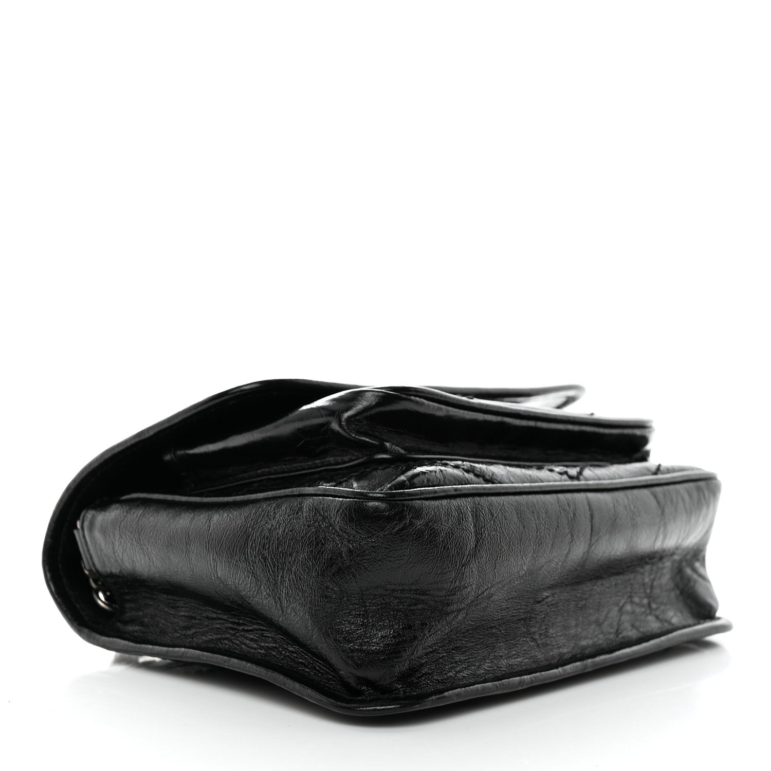 Saint Laurent Crinkled Lambskin Matelasse Monogram Baby Niki Chain Satchel Black 4 of 11
