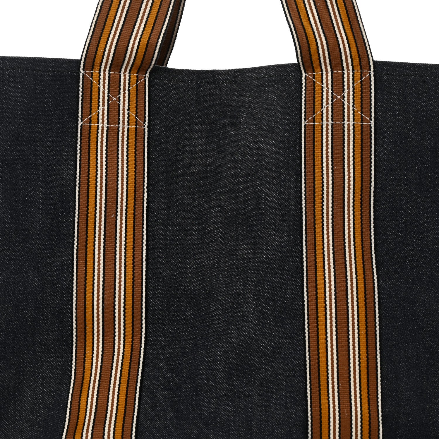 Loro Piana Denim Cotton Canvas The Suitcase Stripe Tote Blue 7 of 12