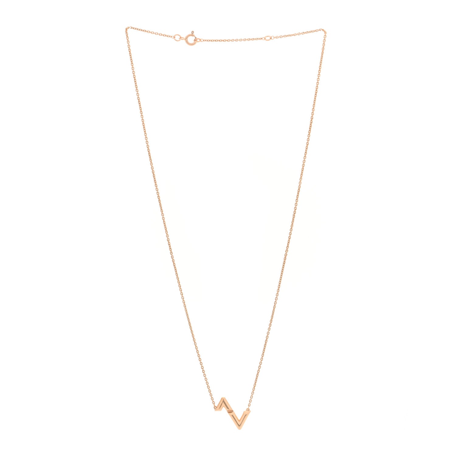 Louis Vuitton 18K Yellow Gold LV Volt Upside Down Pendant Necklace 3 of 6
