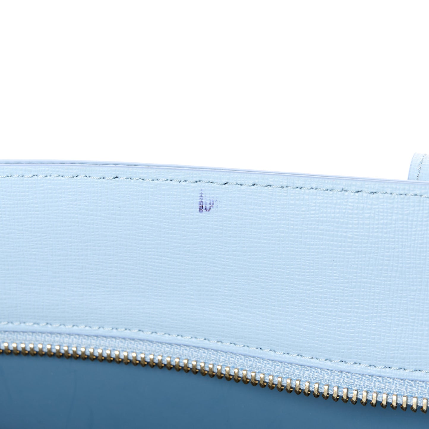 Saffiano Small Zip Tote Light Blue