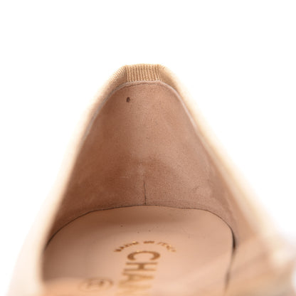 Chanel Lambskin Cap Toe CC Ballerina Flats 39 Beige Black 10 of 16
