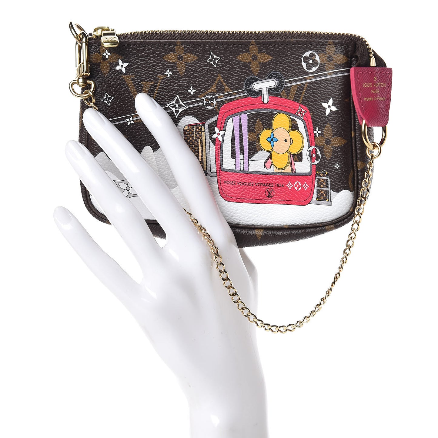 Monogram 2019 Christmas Animation Mini Courchevel Pochette Accessories Fuchsia