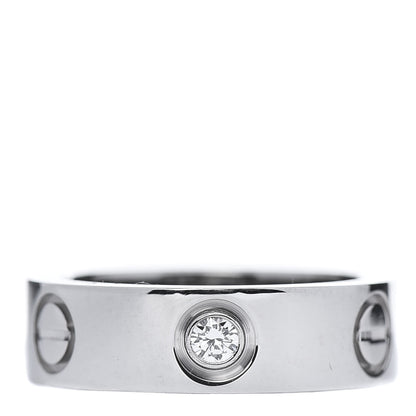 Cartier 18K White Gold 3 Diamond 5.5mm LOVE Ring 49 4.75 1 of 7