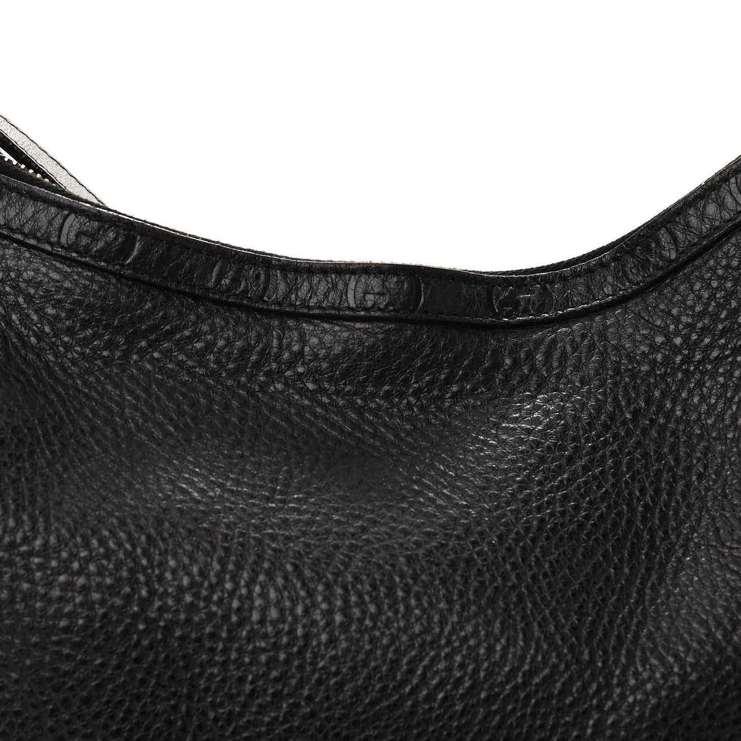 Pebbled Calfskin Guccissima Trim Medium Signoria Hobo Black