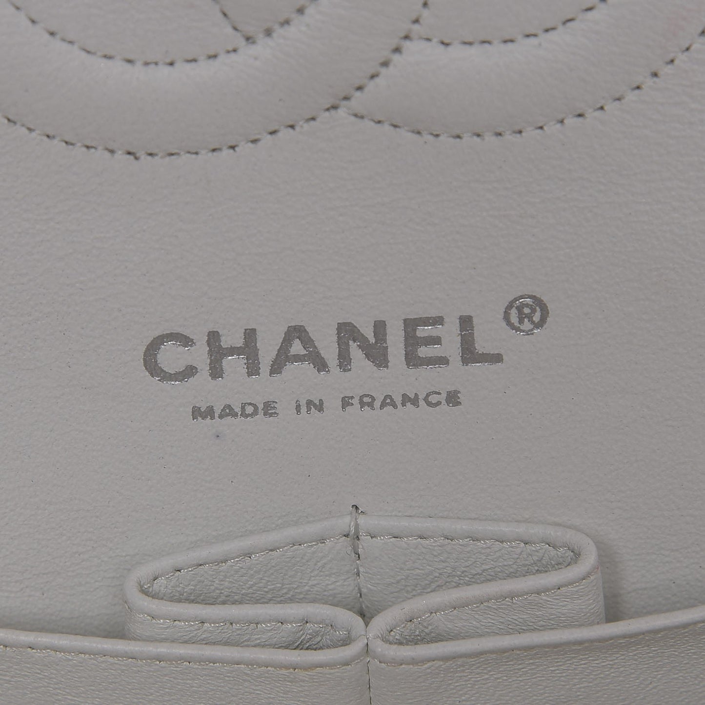 Caviar Quilted Medium Double Flap White
