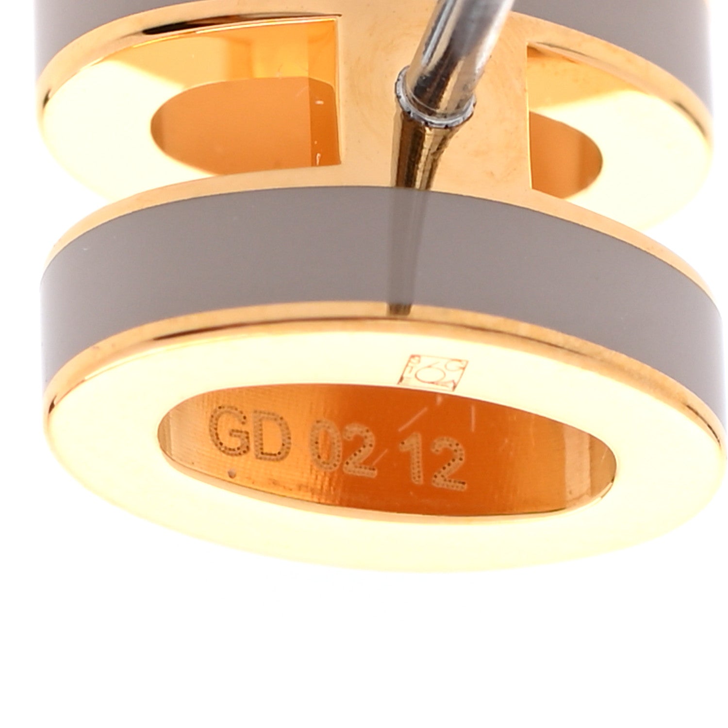 Hermes Gold Lacquered Mini Pop H Earrings Marron Glace 6 of 8