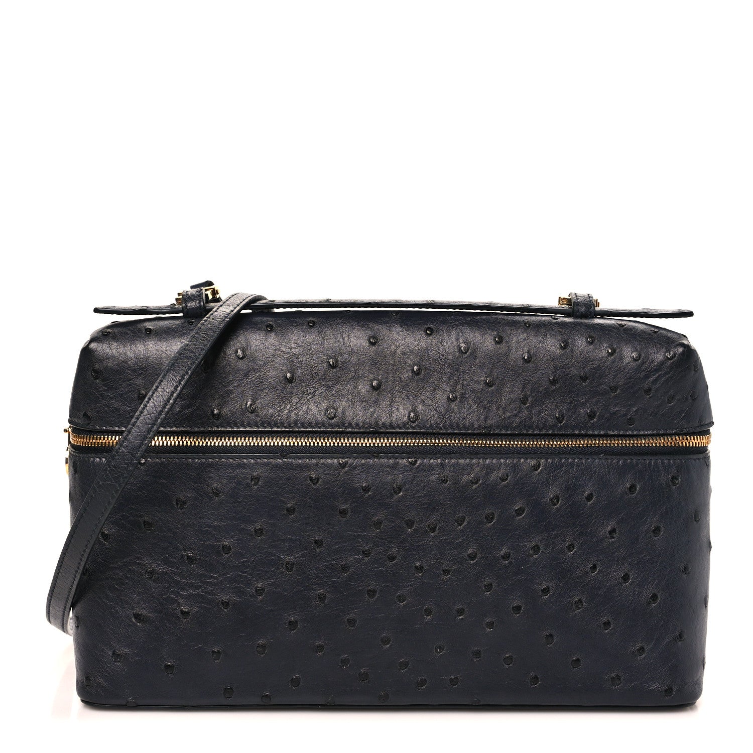 Loro Piana Ostrich Extra Bag L27 Navy 1876447 – FASHIONPHILE