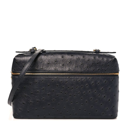 Loro Piana Ostrich Extra Bag L27 Navy 1 of 10