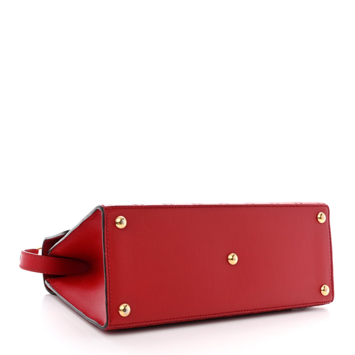 Guccissima Signature Small Padlock Top Handle Bag Hibiscus Red