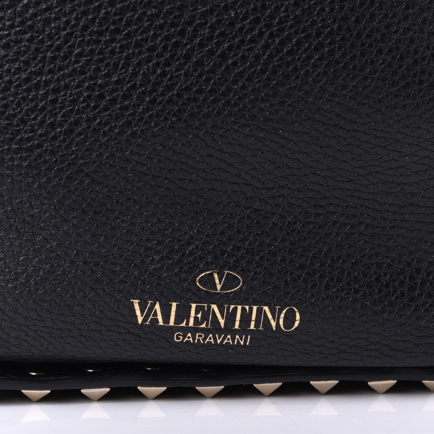 Valentino Garavani Grained Calfskin Rockstud Bucket Bag Black 6 of 9