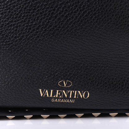 Valentino Garavani Grained Calfskin Rockstud Bucket Bag Black 6 of 9