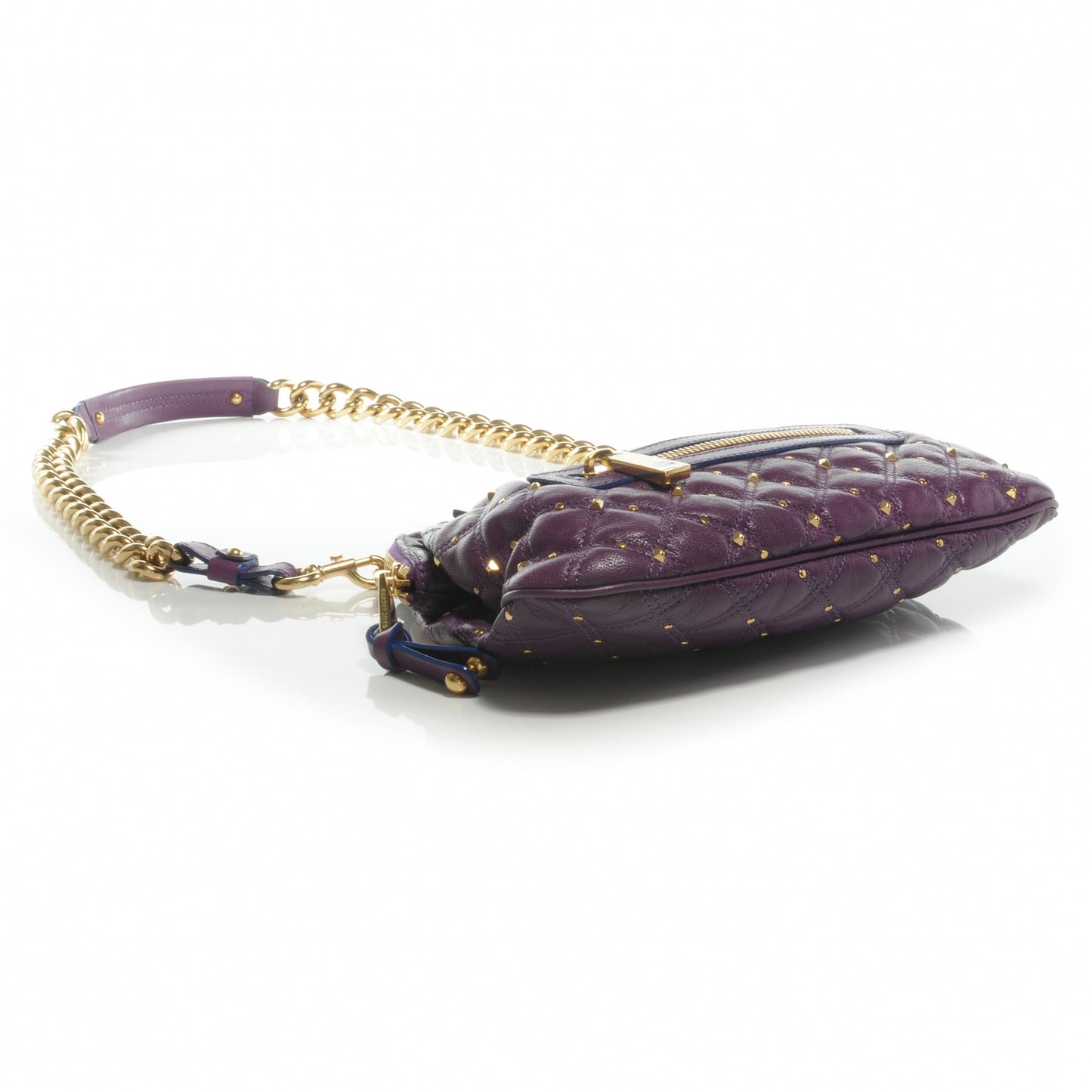 Quilted Leather Stardust Rock Shoulder Bag Purple