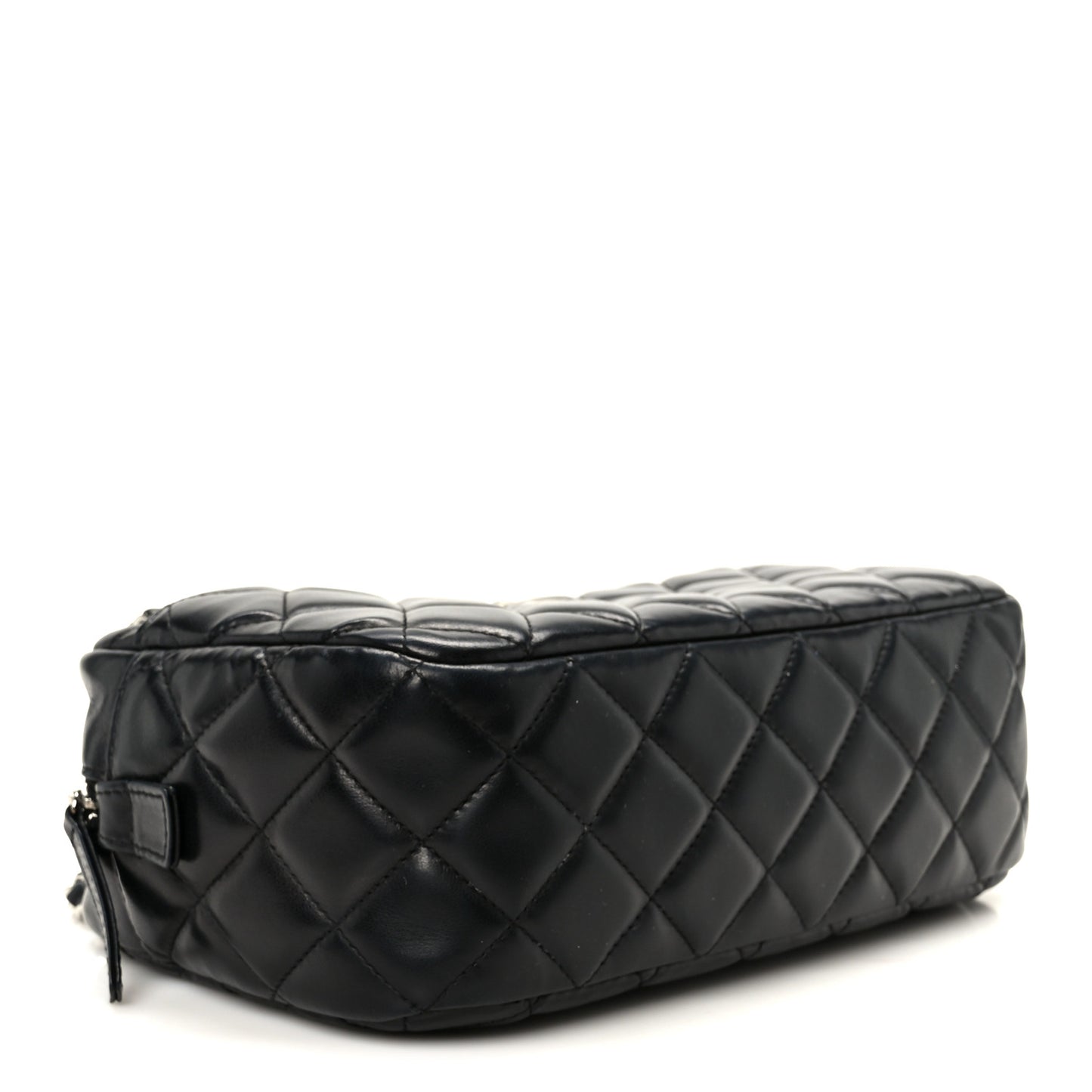 Lambskin Quilted Medium Camera Case Black