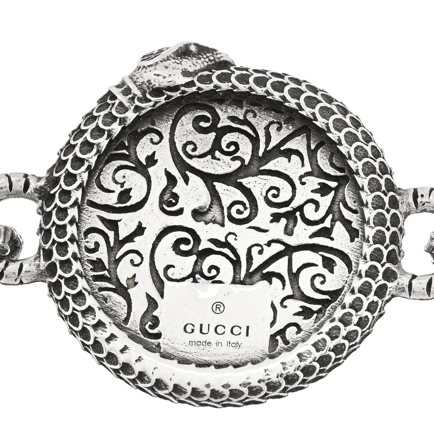 Gucci Sterling Silver Malachite Garden GG Bracelet 4 of 4