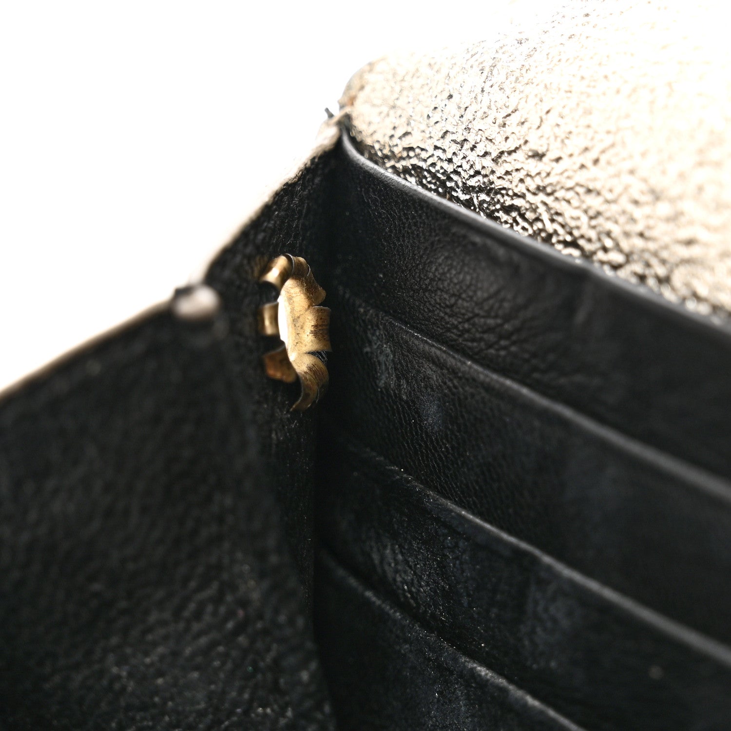 Saint Laurent Metallic Calfskin Classic Monogram Cassandre Wallet Gold 9 of 17