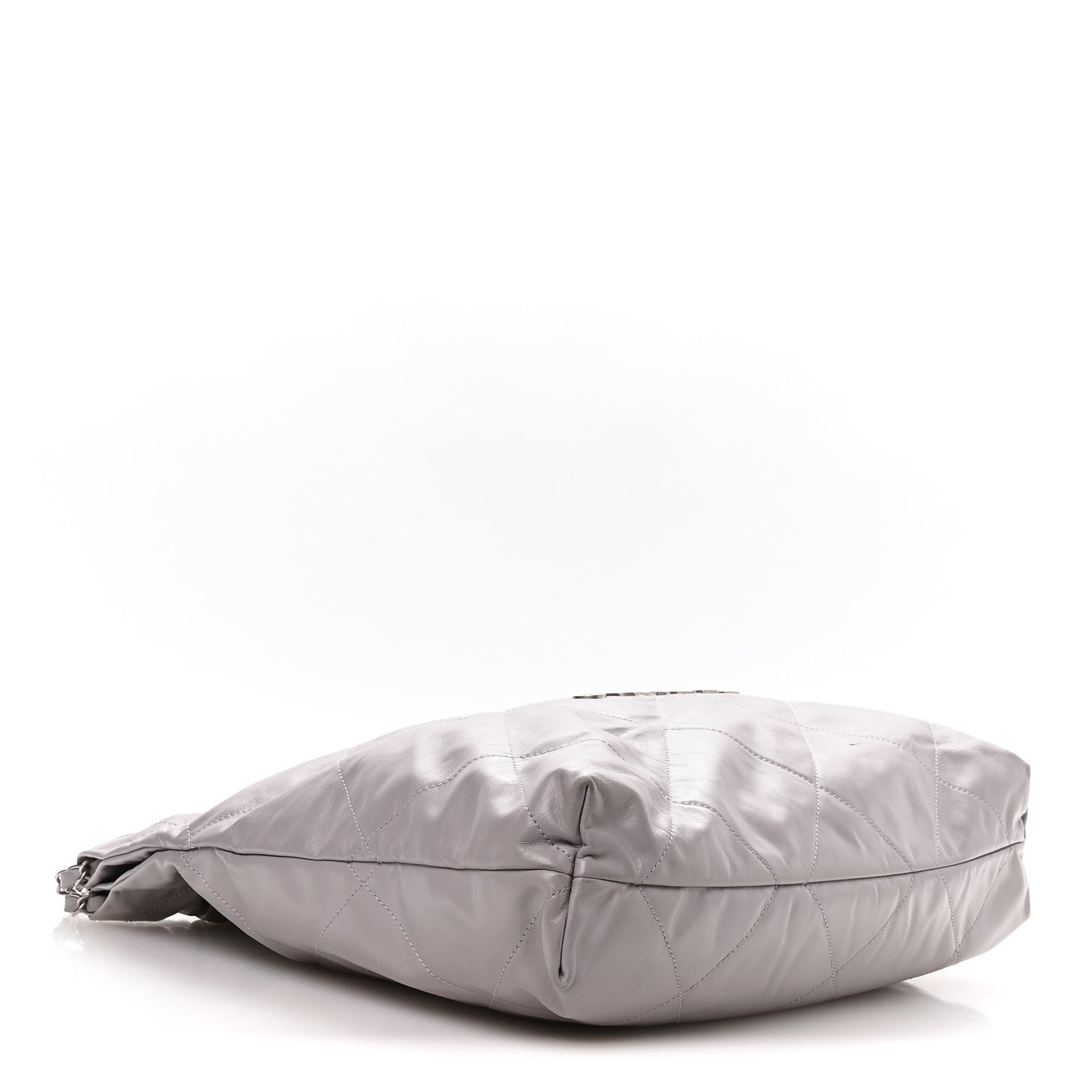 Shiny Calfskin Quilted Chanel 22 Grey