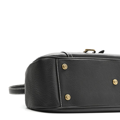 Christian Dior Calfskin Saddle Top Handle Satchel Black 9 of 10