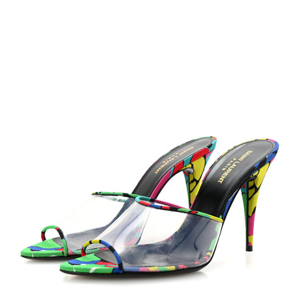 Saint Laurent Transparent Ibiza Flower Gippy 95 Mule Sandals 40 Multicolor 4 of 9