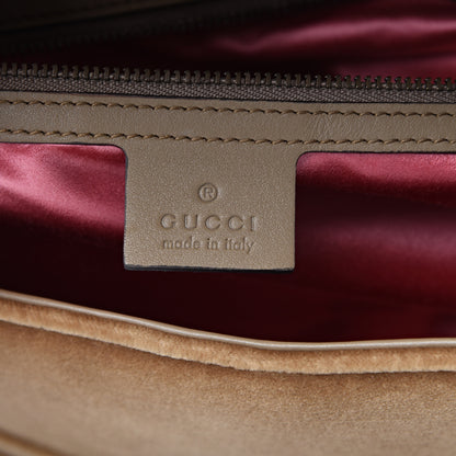 Gucci Velvet Matelasse Medium GG Marmont Shoulder Bag Taupe 5 of 15