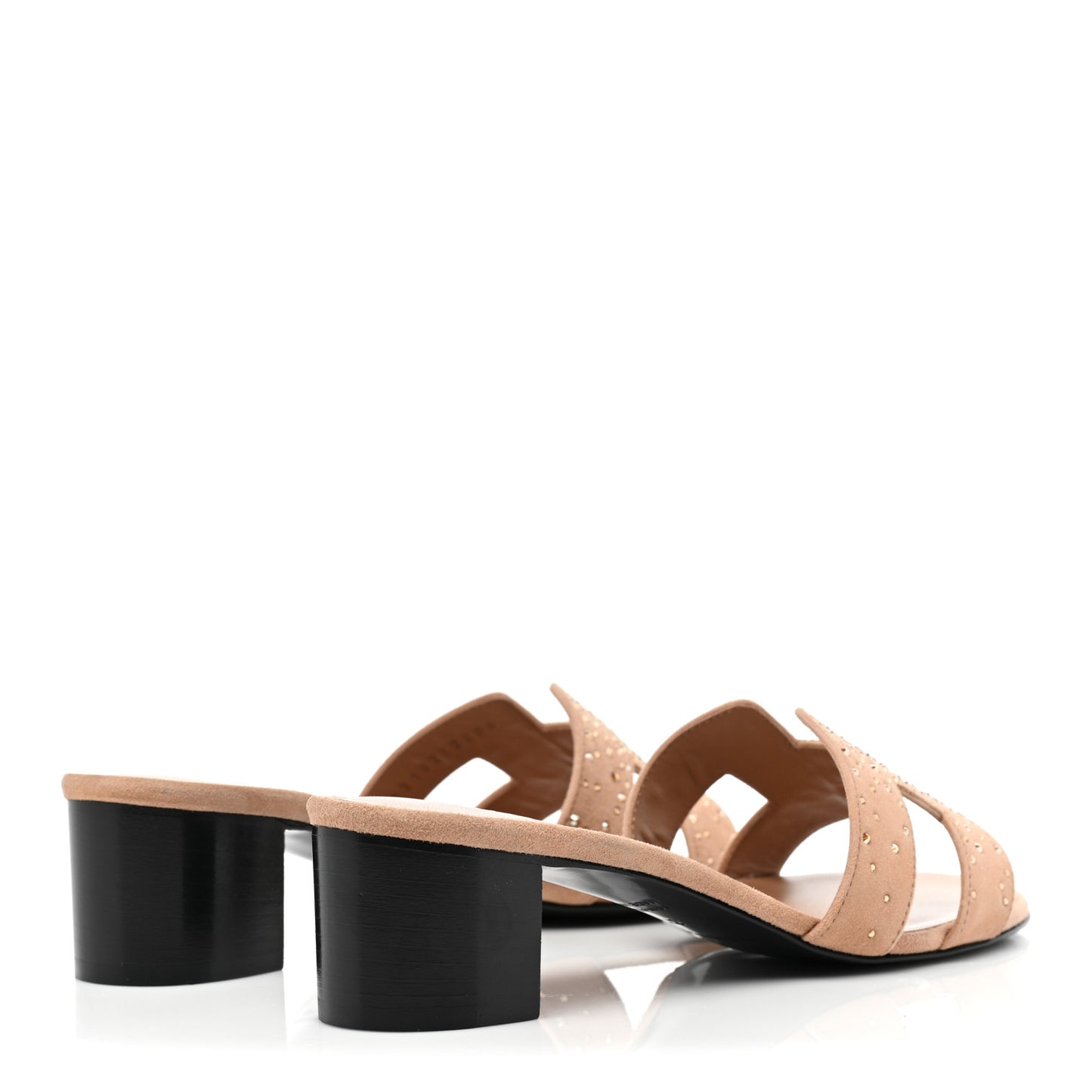 Suede Goatskin Crystal Oasis Sandals 37 Rose Nude