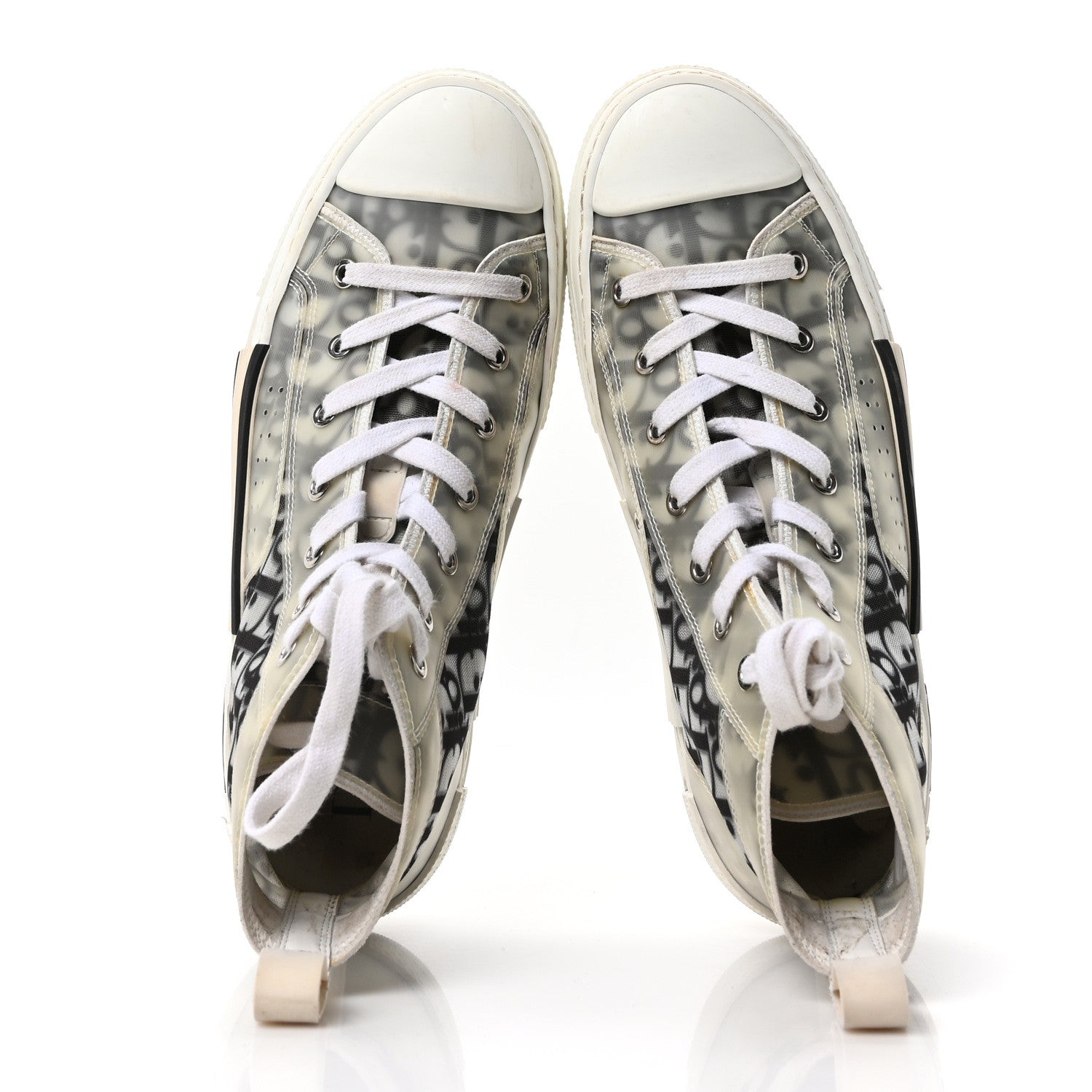 Christian Dior Technical Canvas Oblique B23 High Top Sneakers 41.5 White Black 2 of 8