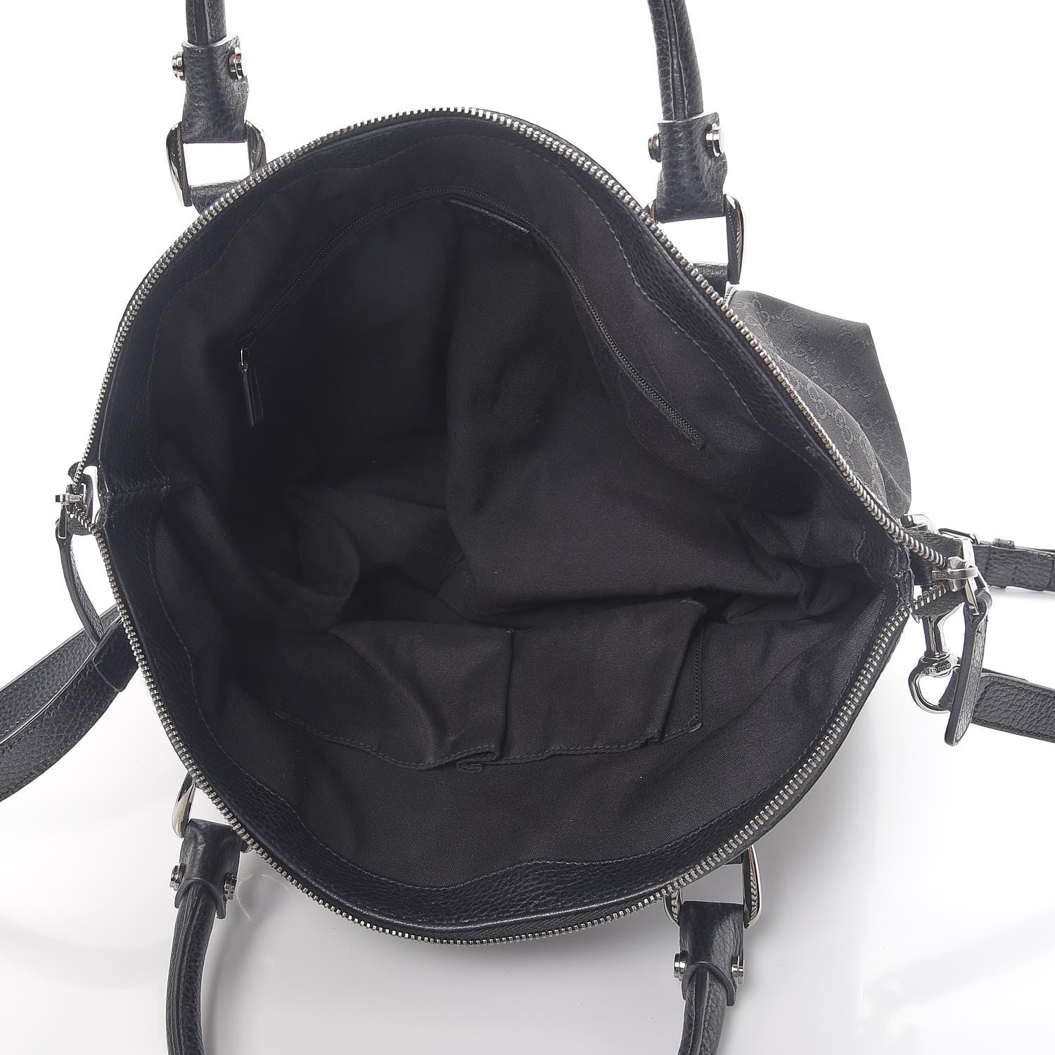 Gucci Nylon Monogram Medium GG Charm Dome Satchel Black 6 of 10