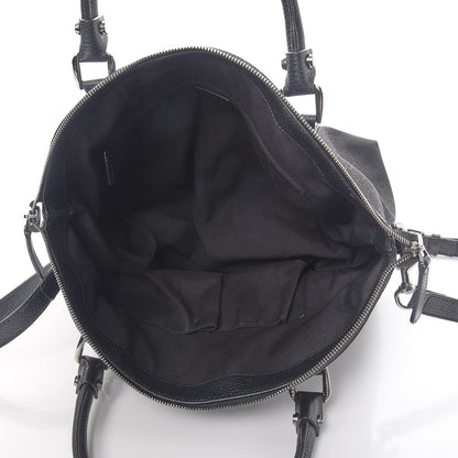 Gucci Nylon Monogram Medium GG Charm Dome Satchel Black 6 of 10