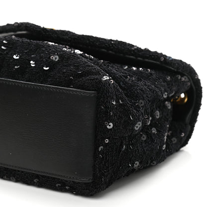 Saint Laurent Sequin Y Quilted Monogram Small Loulou Chain Satchel Black 11 of 11