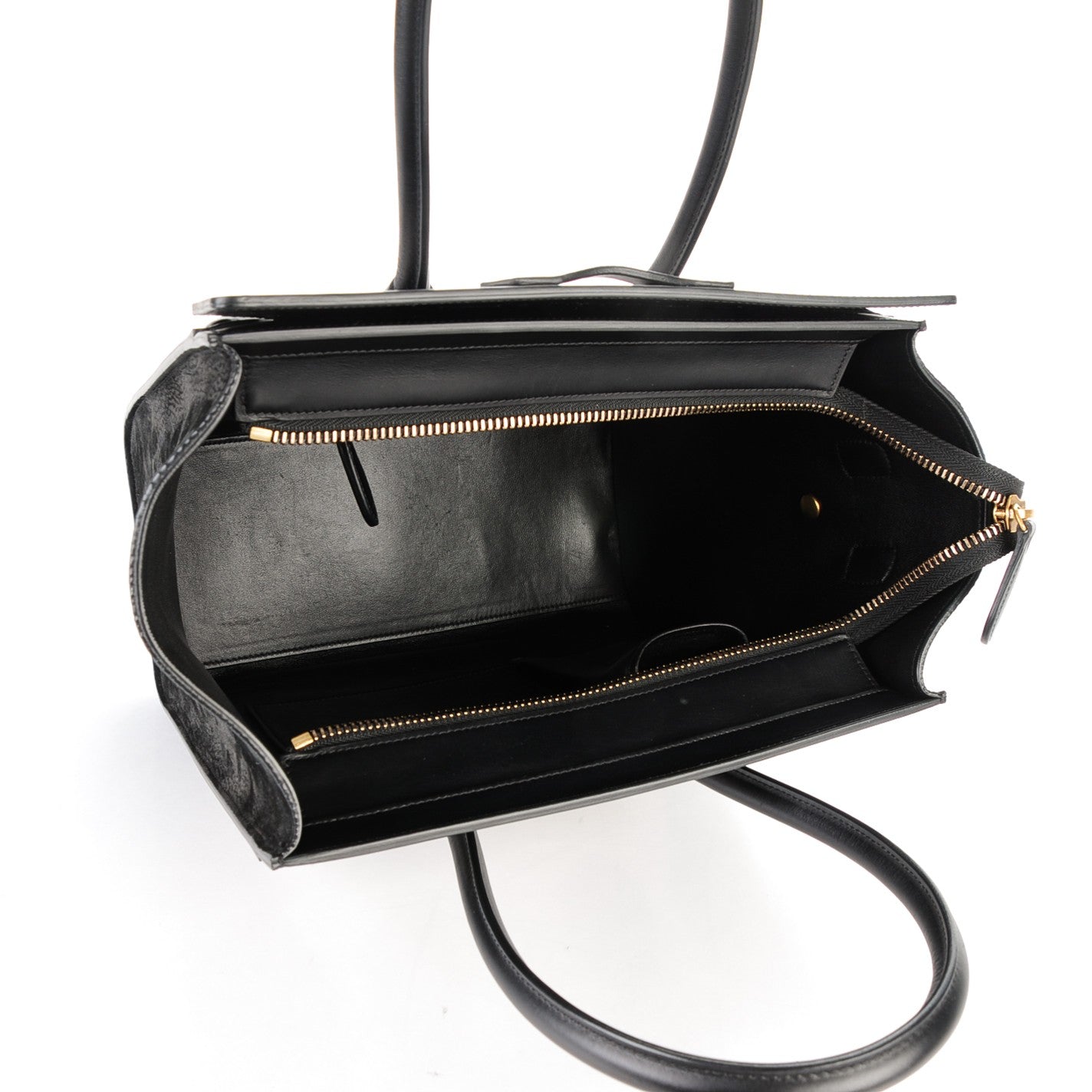 Celine Bullhide Calfskin Micro Bi-Color Luggage Black White 6 of 8