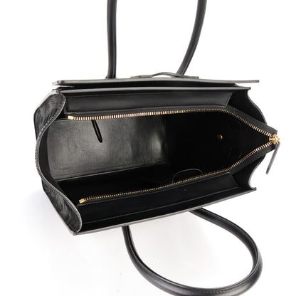Celine Bullhide Calfskin Micro Bi-Color Luggage Black White 6 of 8