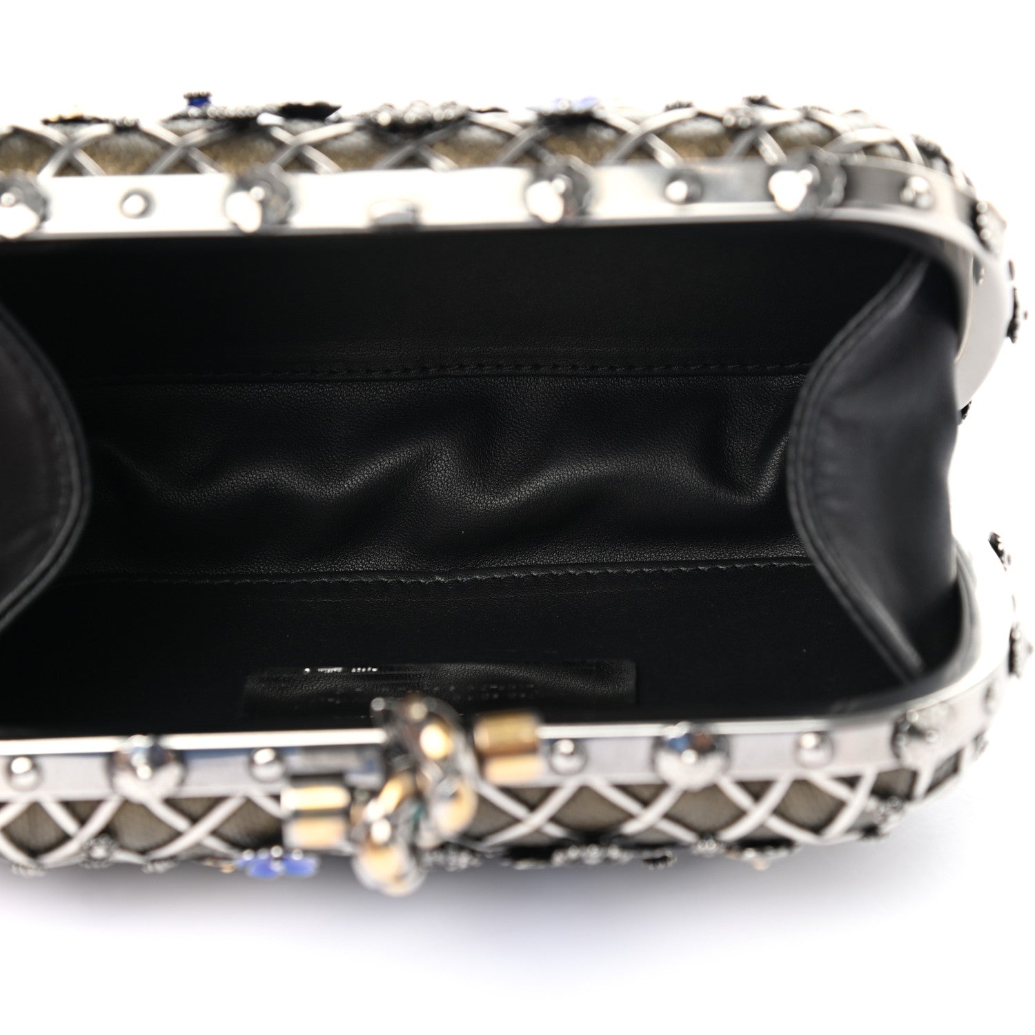 Bottega Veneta Karung Metal Embellished Knot Clutch Antique Brass 5 of 7