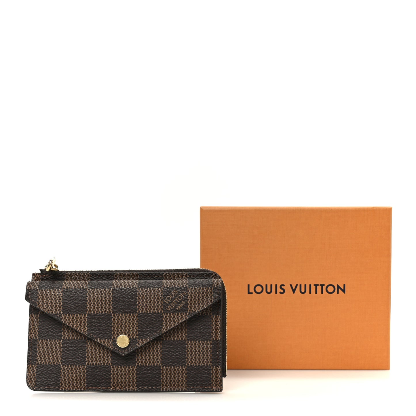 Damier Ebene Recto Verso Card Holder Red