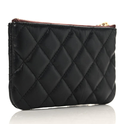 Chanel Aged Calfskin Quilted Small Lucky Charms Cosmetic Case Black 4 of 8