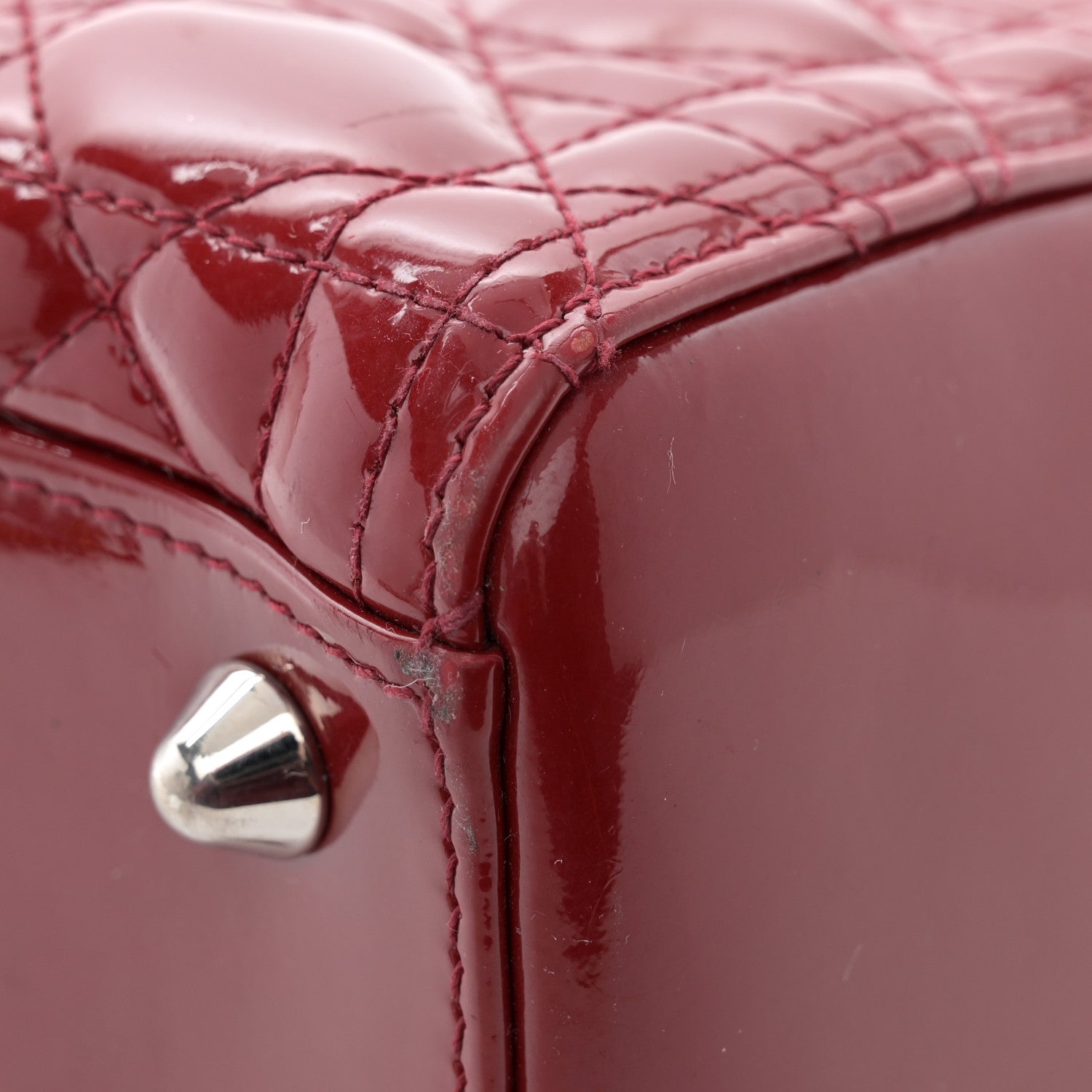 Christian Dior Patent Cannage Large Lady Dior Red 11 of 15