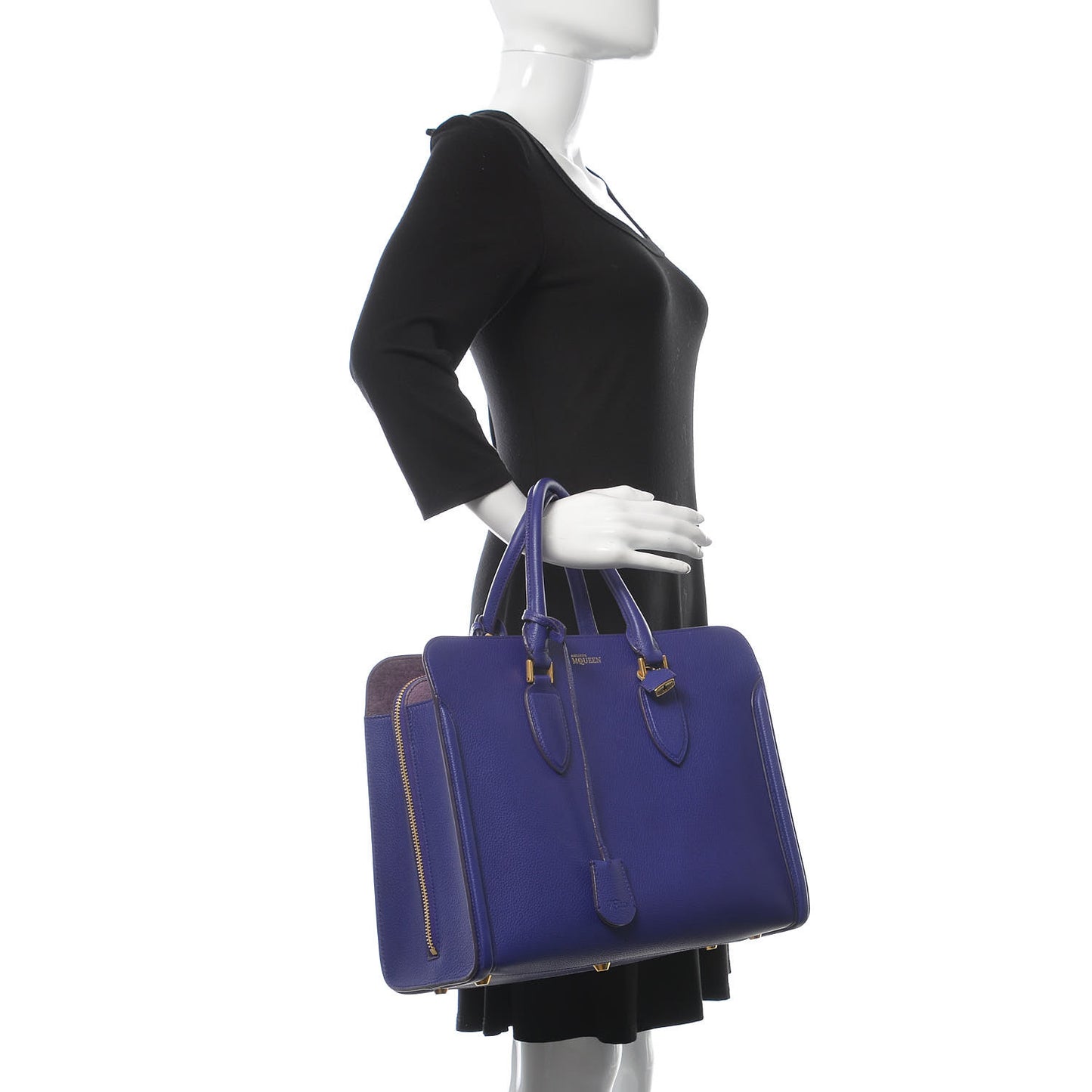 Grained Calfskin Heroine Open Tote Purple