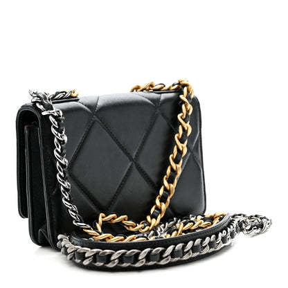 Chanel Lambskin Quilted Chanel 19 Wallet On Chain WOC Black 3 of 15