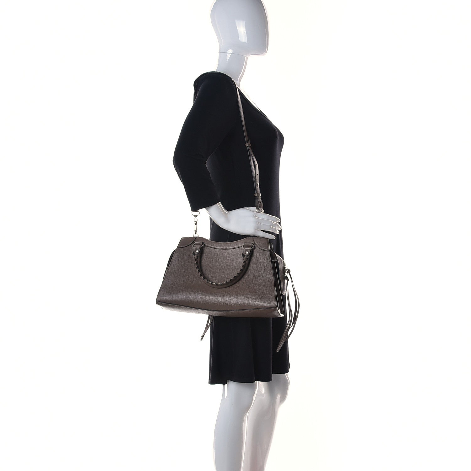 Balenciaga Grained Calfskin Neo Classic Silver Hardware S City Mink Grey 2 of 8