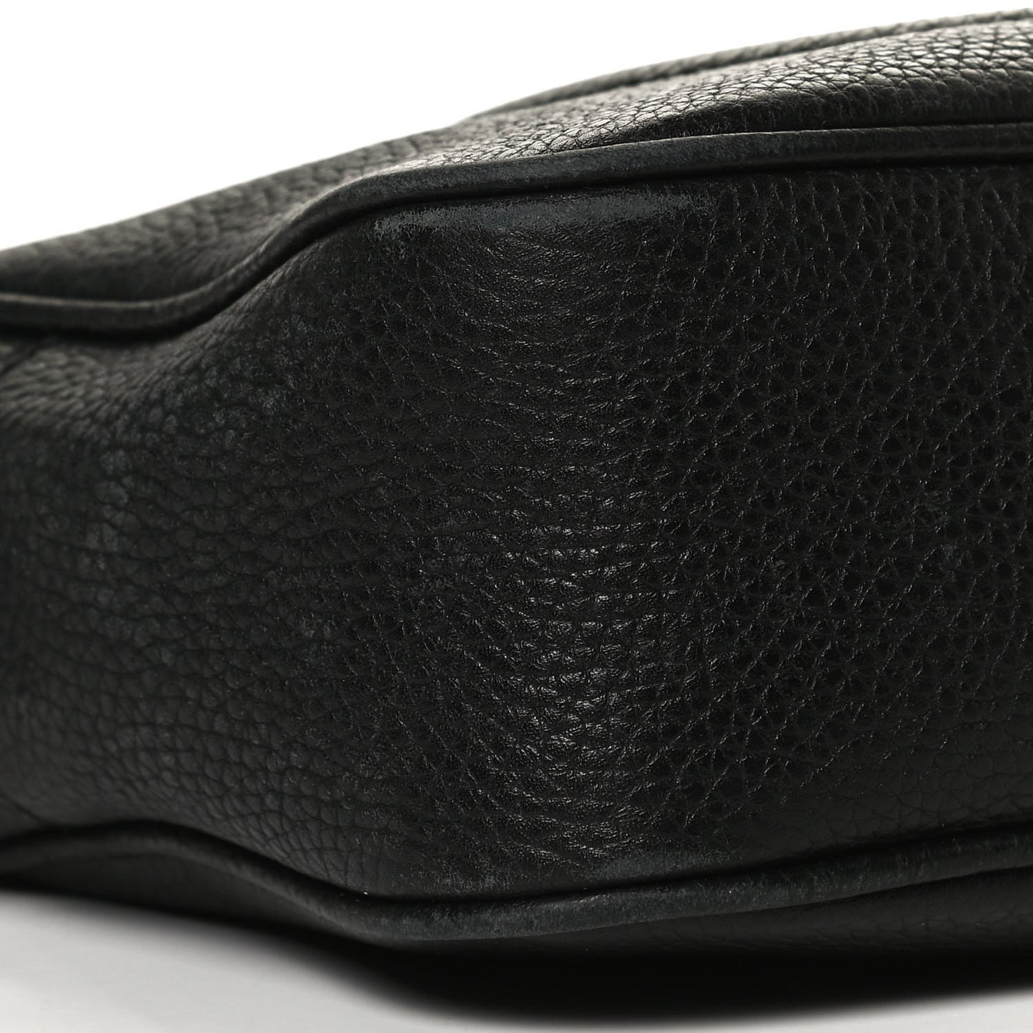 Pebbled Calfskin Small Soho Disco Bag Black
