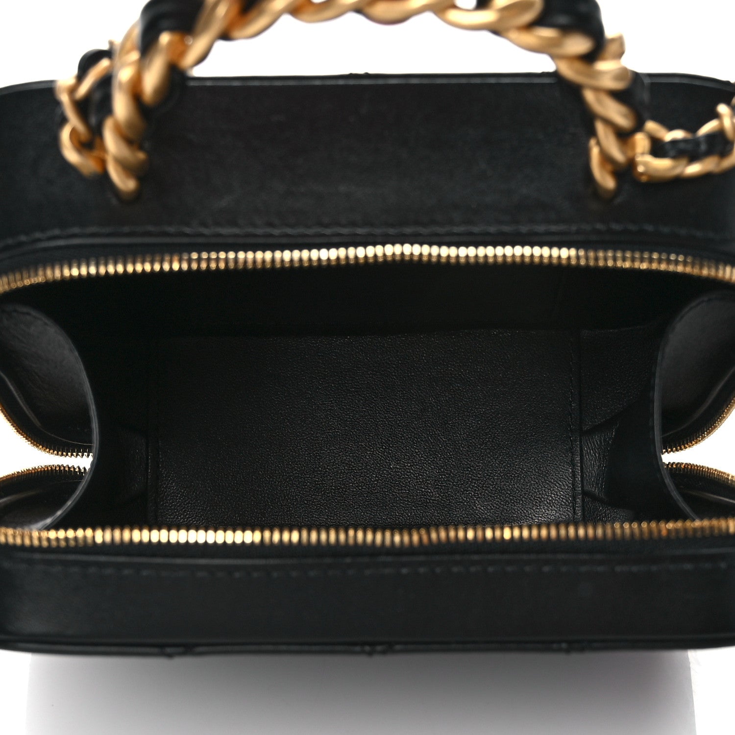 Chanel Lambskin Quilted Top Handle Small Vanity Case Black 4 of 10