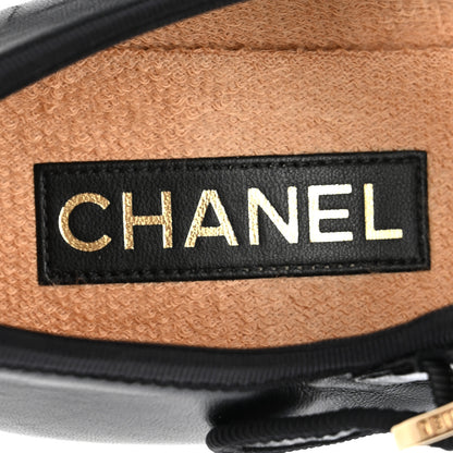 Chanel Lambskin Mary Jane Charm Pumps 39.5 Black 7 of 13