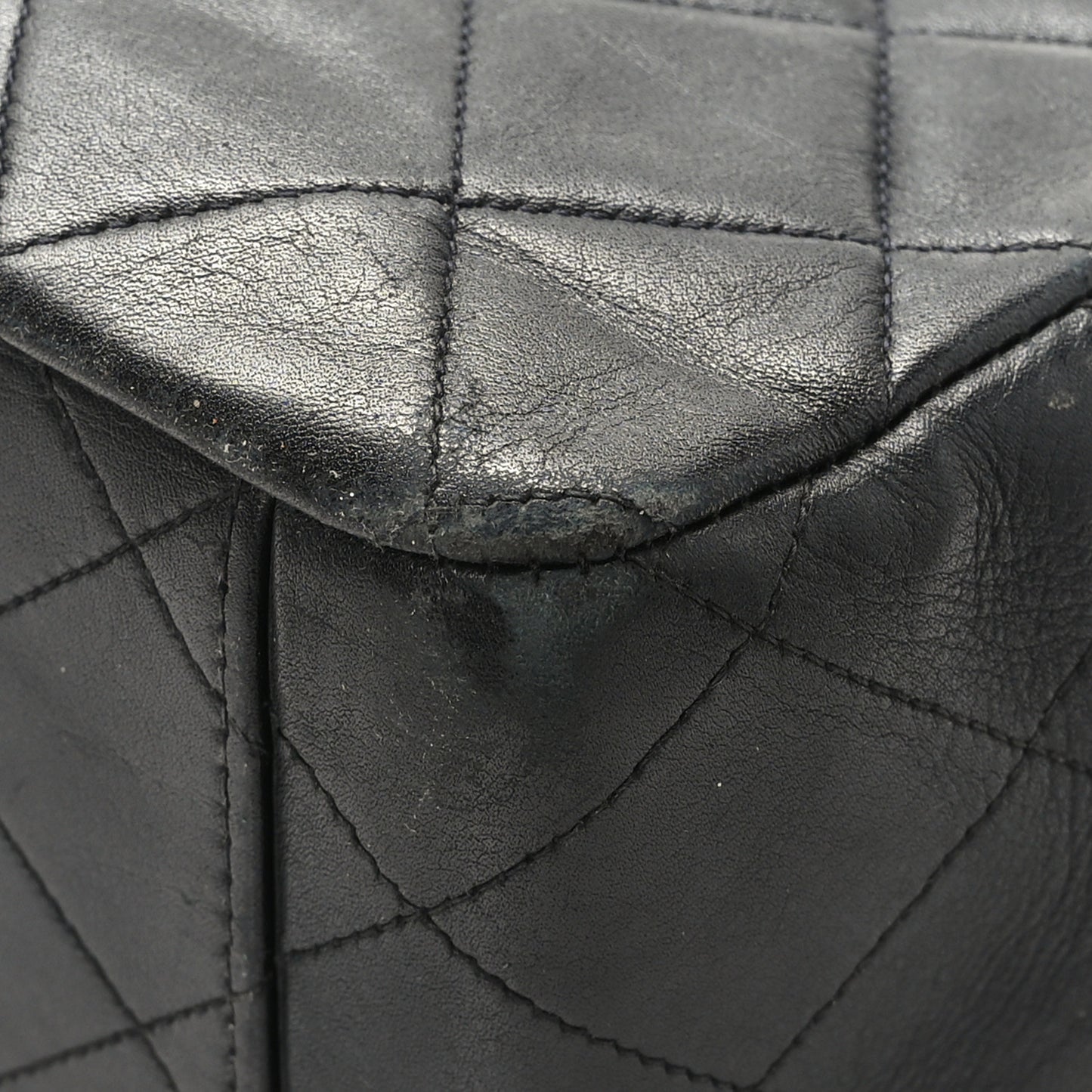 Lambskin Quilted XL Jumbo Single Flap Black