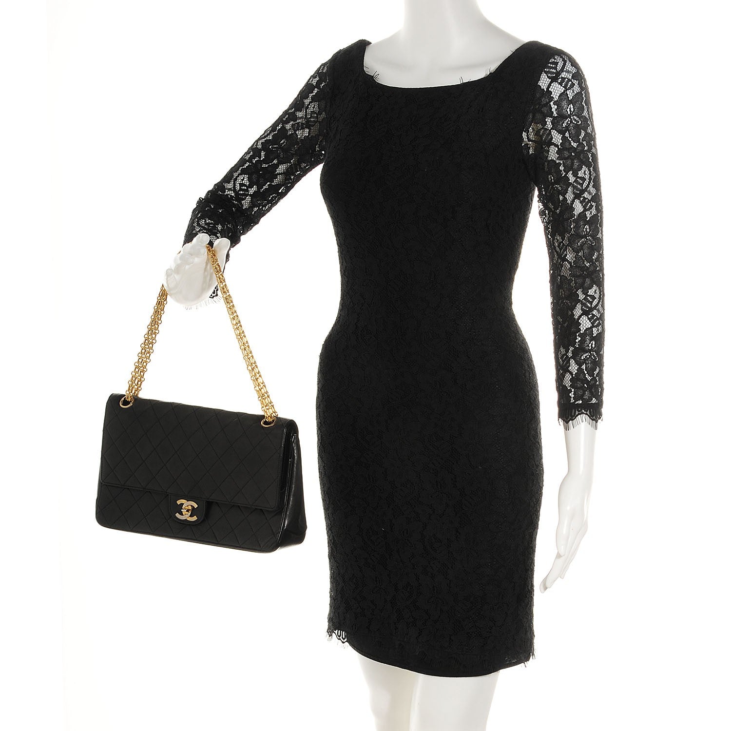 Chanel Lambskin Medium Mademoiselle Chain Double Flap Black 2 of 8