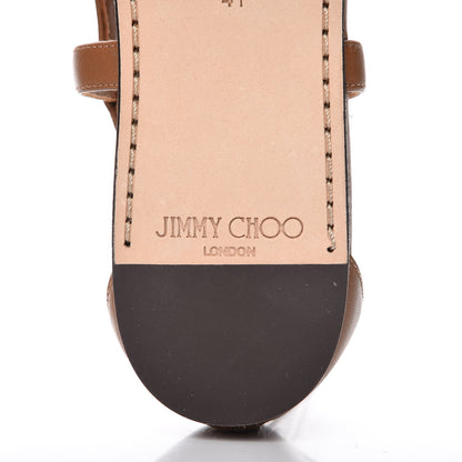 Jimmy Choo Calfskin Jeweled Nano Flat Sandals 41 Canyon 9 of 11