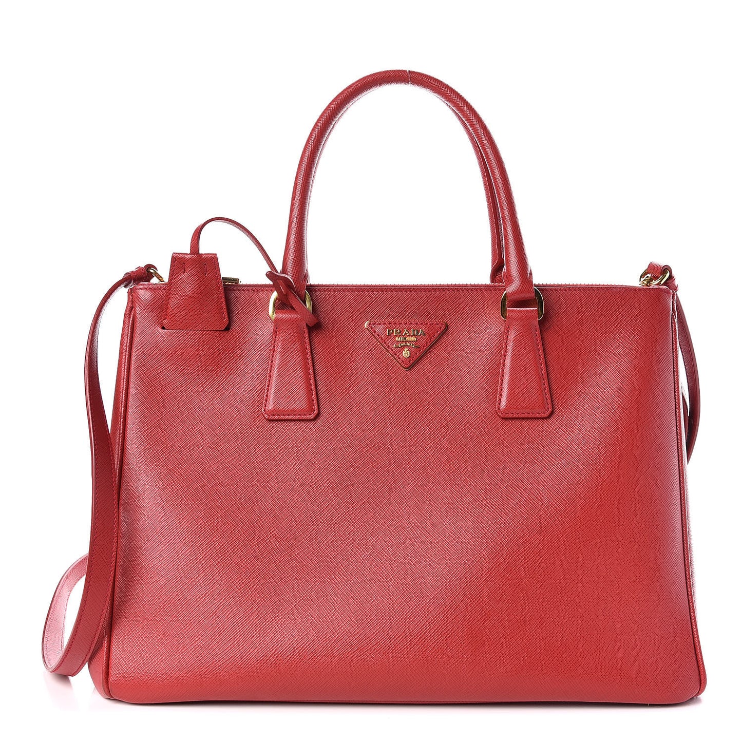 Saffiano Medium Galleria Double Zip Tote Fuoco