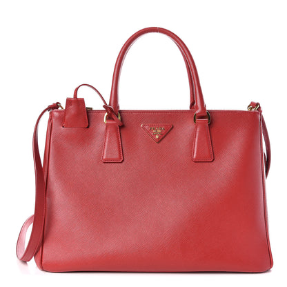 Prada Saffiano Medium Galleria Double Zip Tote Fuoco 1 of 16