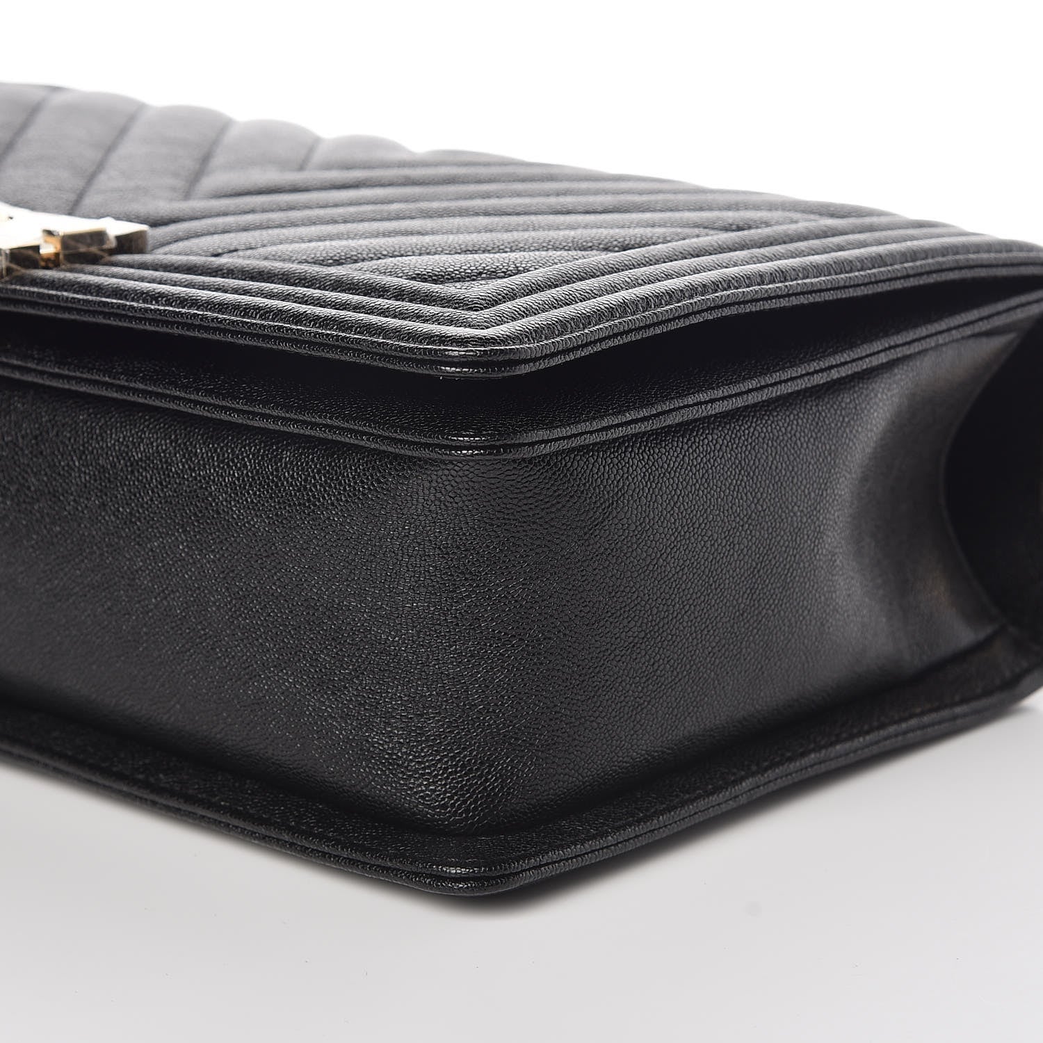 Chanel Caviar Chevron Quilted New Medium Boy Flap Black 9 of 10