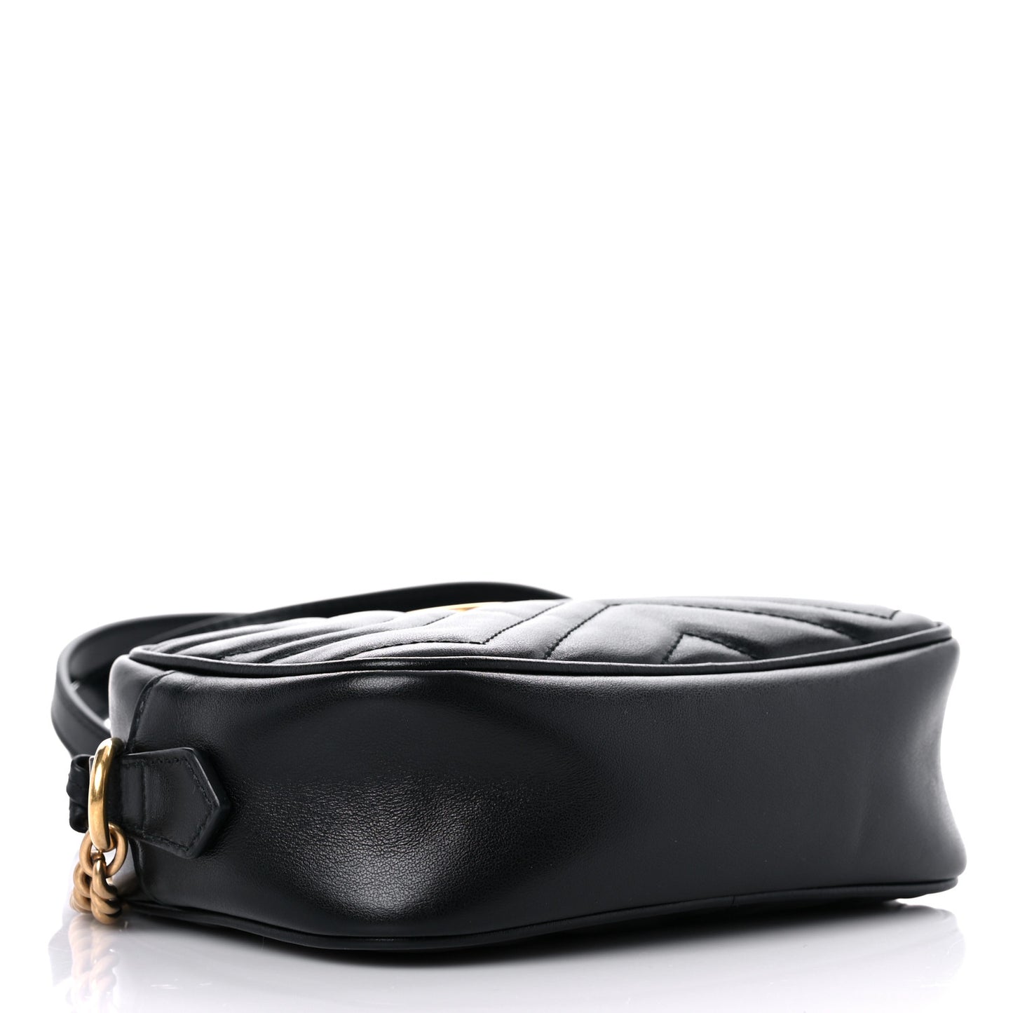 Calfskin Matelasse Mini GG Marmont Chain Shoulder Bag Black