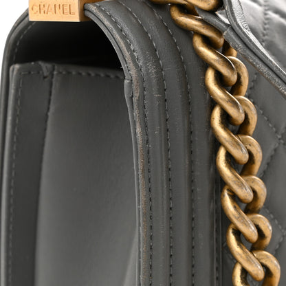 Chanel Lambskin Quilted Medium Boy Flap Grey 11 of 14