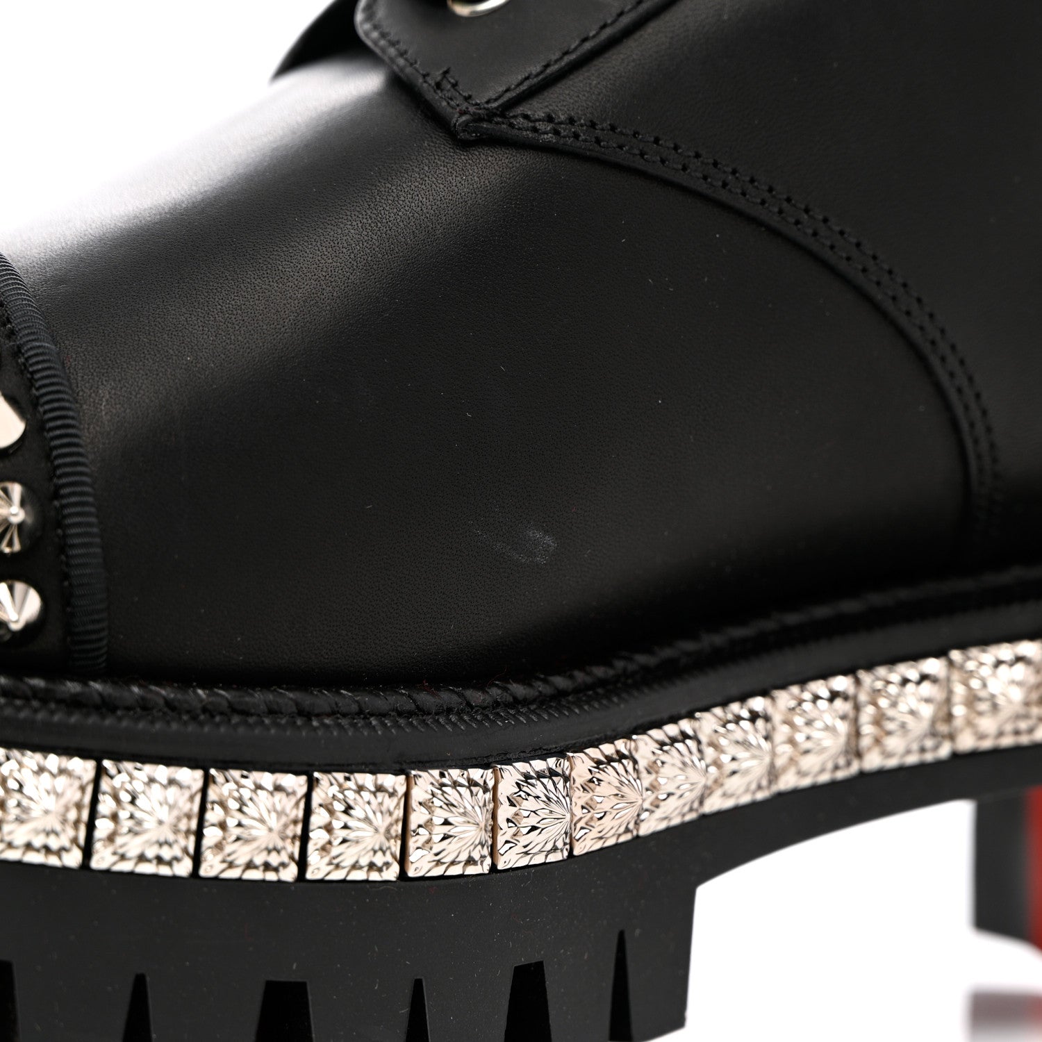Christian Louboutin Spikes Combat Boots 38.5 Black 12 of 15